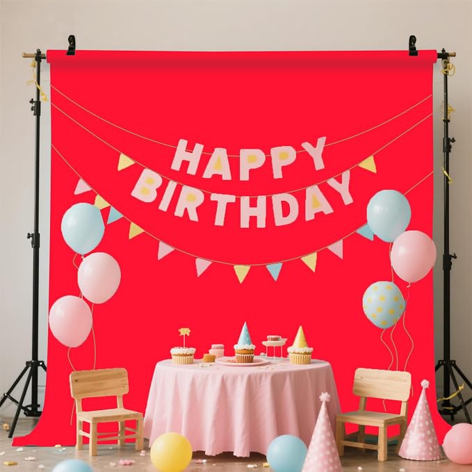 Red Backdrop for Photoshoot, Red Background for Portrait, Holiday Seasonal Commercial Product Party Fashion Photography 7x10FT