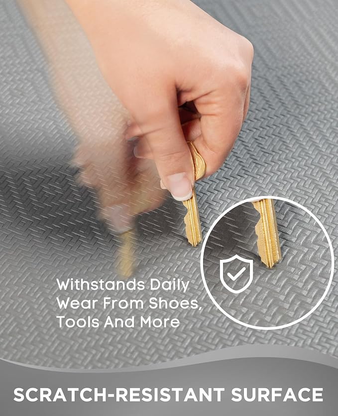 Ophanie Kitchen mats for Floor, Kitchen Rugs, 20x32 Anti Fatigue Standing Cushioned Mat, Waterproof, Comfort Ergonomic mat for Office, Home, Sink, 1/2 inch Thick Memory Foam Grey Non-Slip Bottom