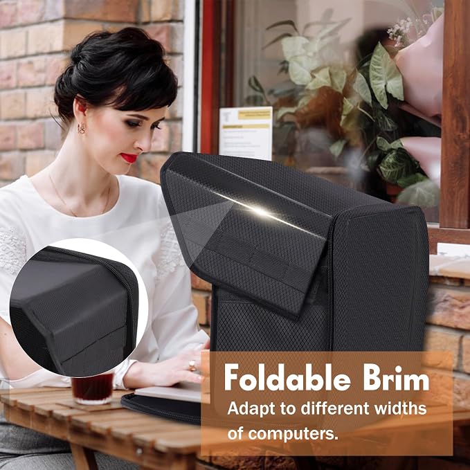 Laptop Sun Shade Laptop Sun Glare Shield Privacy Screen Hood Lightweight Laptops Sunshade Bag for Working Outside Portable Shield Cover 15-16'' (Patent Pending)