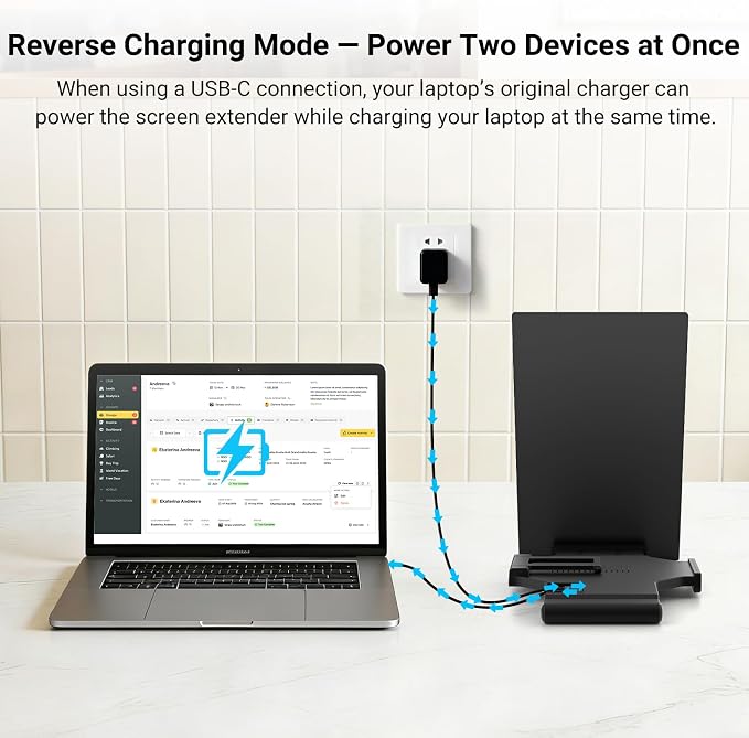 Laptop Screen Extender 14.1" 1080P IPS, Dual Screen Portable Monitor for Laptop 13-17.3", Plug & Play Monitor Extender with USB-C/HDMI, Travel Monitor for Work & Home Office Mac/Windows/Chrome/Android