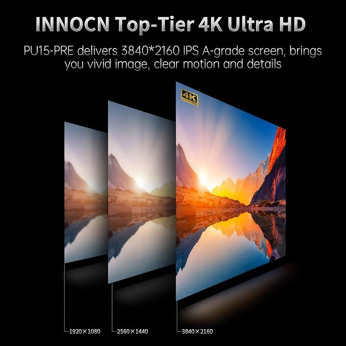 INNOCN 15.6 inch Portable Monitor Touchscreen 4K OLED PU15-Pre USB Type C HDMI External Monitor with Battery for Laptop PC Mac Tablet PS4 Xbox Switch
