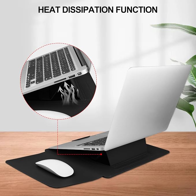HoYiXi 15.6" Laptop Sleeve-Compatible with MacBook Pro 16/15.4'' MacBook Pro 15, Mac Air 15 - Waterproof Soft 15 16 inch pc case for HP, Dell, 15 inch Laptop Sleeve case,Black
