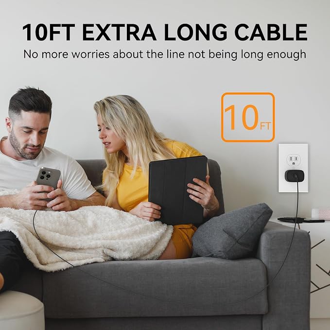 Phone 17 16 15 Pro Charger Fast Charging, 20W USB C Fast Charger Block with 10FT Long Type C Chargers Fast Charging Cable Cord for Phone 17/17 Pro/17 Pro Max/Air/16 Pro Max/16 Pro/15Pro Max/Pro, S24