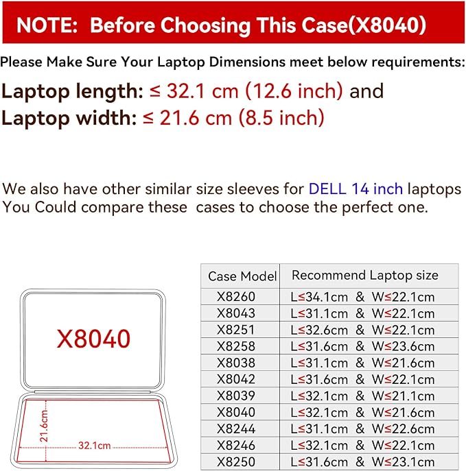 Smatree Hard EVA Protective Sleeve Case Compatible for 14 inch Dell Vostro 14 3430 Laptop, for 14 inch Dell Inspiron 14 3420 Laptop Water-Proof Sleeve (X8040)