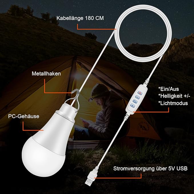 Powkey 10W Bulbs G100 HP200 Power Bank Power Station Generator Portable Led Light for Emergency Camping