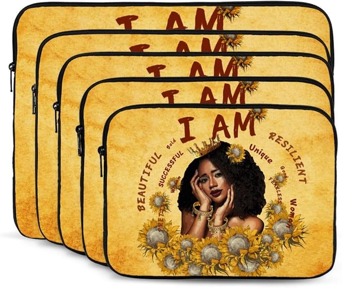 African Girl Laptop Sleeve Case for Men Women 17 inch Waterproof Oxford Cloth Laptop Sleeve Bag Suitable for Most Ipads and Laptops Notebook Computer Pocket Tablet Traveling Carrying Simple Case