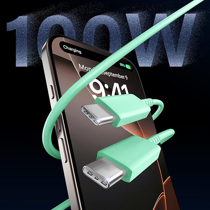 Phone 17 16 Pro Max Charger Fast Charging,45W Phone 17 Charger Type C Chargers USB C Charge Block &10FT Long C Charging Cables Cord for Phones 17/17 Pro/ 17 Pro Max/Air/16 15 Pro Max,Green