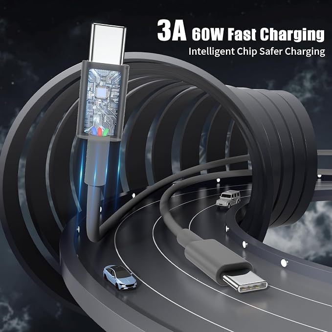 USB C to USB C Cable 3FT for Apple iPhone 16 15 Charger Cord,4Pack 60W C to C Cable Fast Charging Wire for iPhone 16 15 Pro Plus Pro Max iPad Pro/Air MacBook Pro/Air,for Galaxy S24 S23-Gray