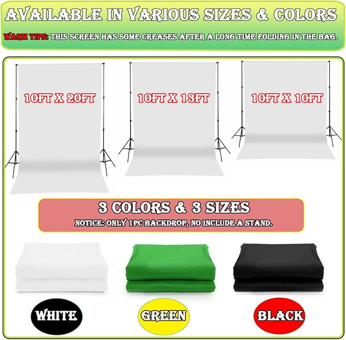 White Backdrop 10x20ft, Wedding, Birthday Party, Photography Studio, Polyester, White