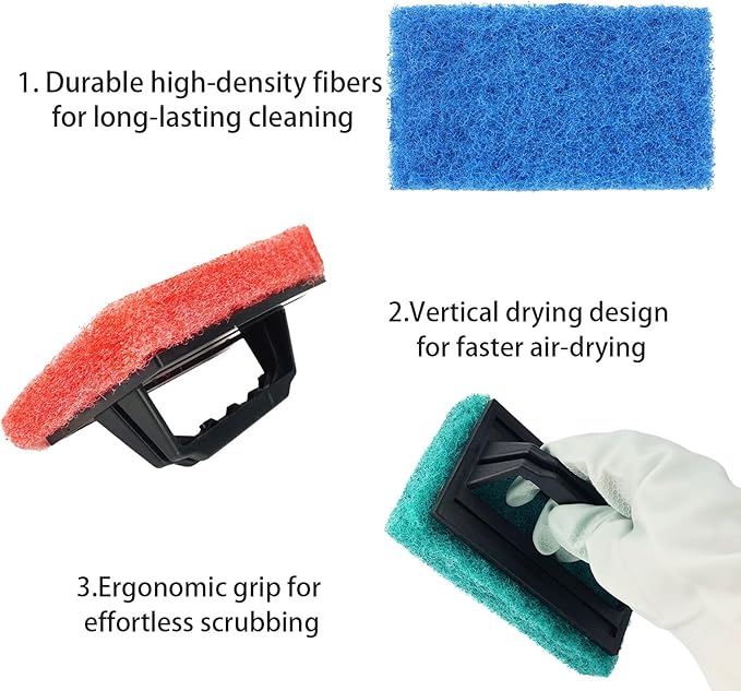 4 Pcs Screen Printing Scrub Pad, Screen Print Ink Scraper with Handle,Screen Print Remover, Screen Printing Accessories for Reclaiming Mesh Screen Cleaner