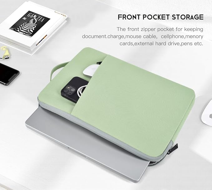 17 inch Laptop Carrying Case, Padded Travel Computer Sleeve Bag for HP 17.3-in Laptop, HP Envy 17, Dell Inspiron 17, ASUS Vivobook 17, Lenovo ideapad 17, Water-Resistant with Handle -Mint Green
