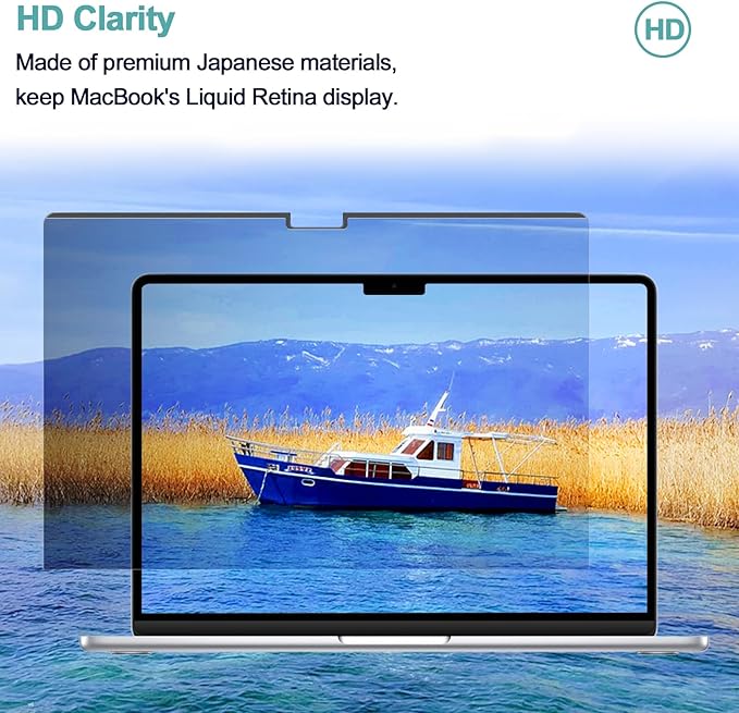 IPROKKO Magnetic Privacy Screen for MacBook Air 13-Inch&13.6in (2022-2026, M2, M3, M4, M5), Removable Anti Blue Light Glare Private Spy Filter Screen Cover Compatible with 13.6" Mac Laptop [2-in-1 Privacy Kit]