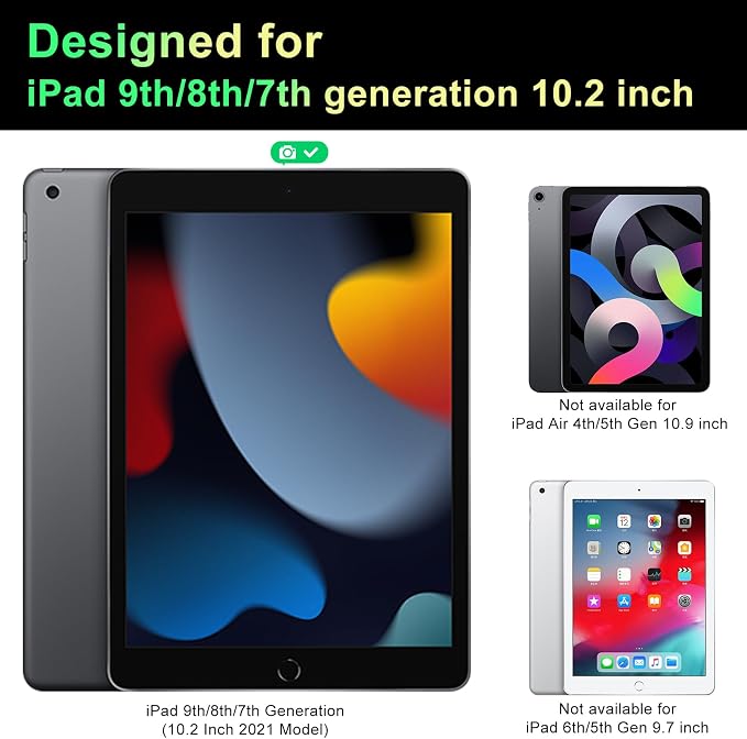360°Magnetic Privacy Screen for iPad 9th/8th/7th Generation (10.2Inch,2019/2020/2021), Removable Anti Blue Light Glare Spy Private Filter, High Sensitive Bubble-Free Screen Protector