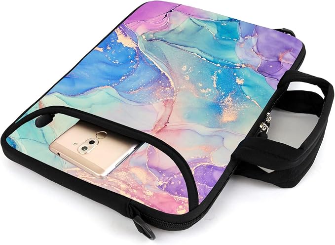 15" laptop sleeve laptop bag chromebook case adjustable shoulder strap with handle accessory pocket for men women (RYD-15-10)