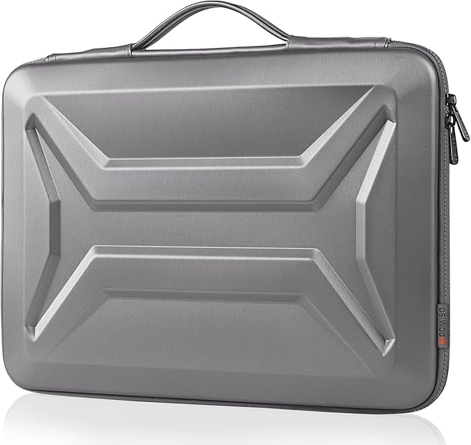 DOMISO 13.3-14 Inch Laptop Hard Case, Waterproof Shockproof Hard Shell Laptop Sleeve Protective Computer Bag for Macbook Pro 14 / Lenovo ThinkPad/Dell XPS/HP Pavilion, Silver