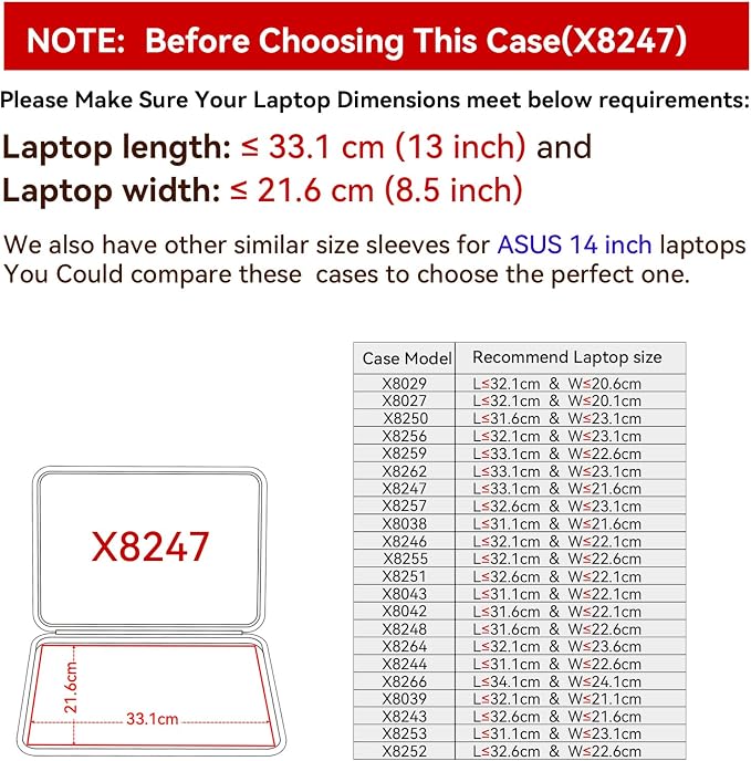 Smatree Hard EVA Protective Sleeve Case Compatible for 14 inch ASUS ExpertBook B1 B1402, for 14 inch DELL Latitude 14 7490, 14inch Waterproof and Anti-Shock Laptop Bag (X8247)