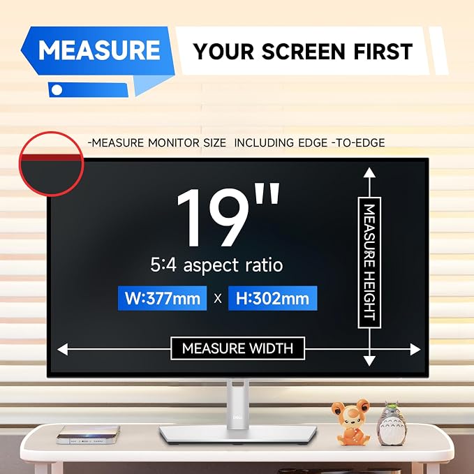 IPROKKO 2 Pack 19 inch Anti-Blue Light Monitor Screen Protector for 5:4 Widescreen, Removable Matte Anti Glare Blue Light Blocking Screen Filter, Anti-UV Eye Protection PC Computer Film [Washable Wipes Clean]