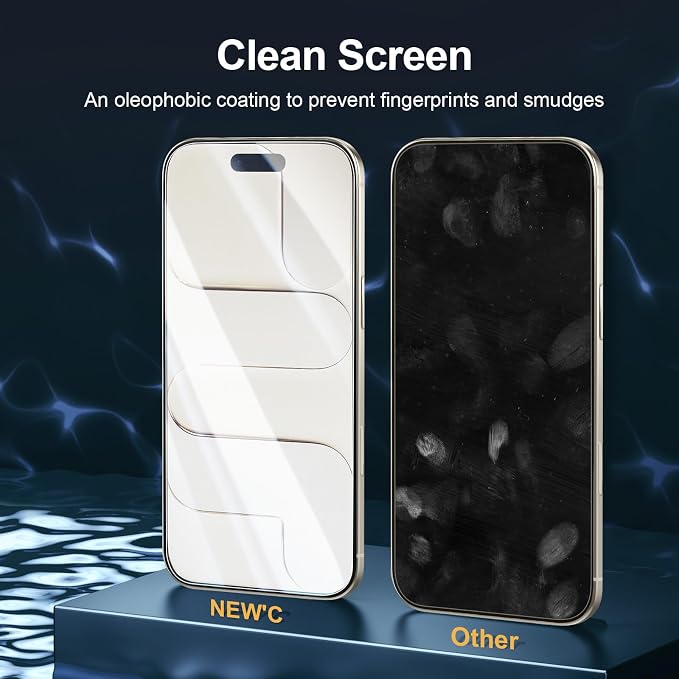 NEW'C 3x Screen Protector for iPhone Air (6.5 inches)+ 3x Camera Lens Protector, Sensor Protection, Case Friendly Tempered Glass Film, Ultra Resistant, Easy installation tool include