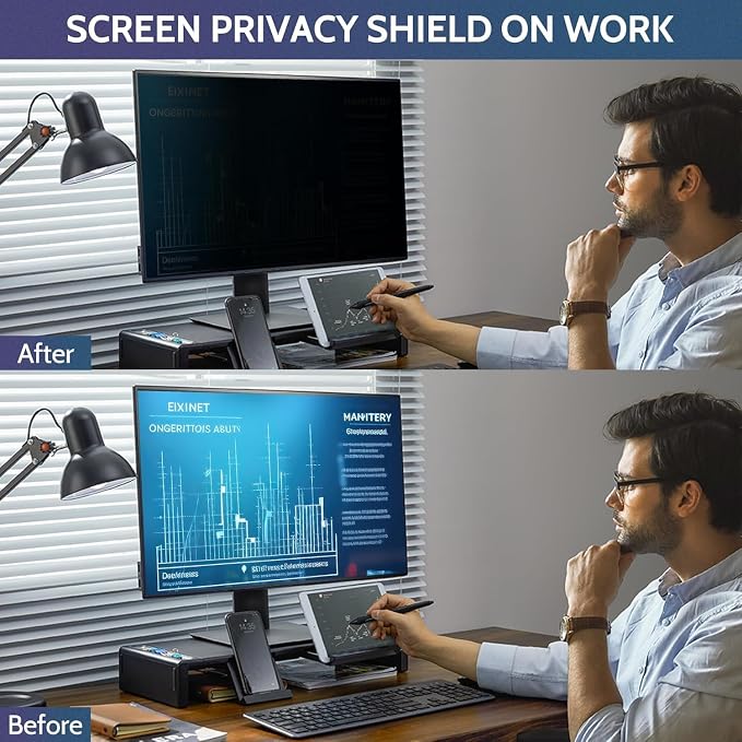 [1 Pack] 34 Inch Computer Privacy Screen for 21:9 Aspect Ratio Widescreen Monitor, Eye Protection Anti Glare Blue Light Filter Shield, Removable Anti-Scratch Anti Spy Protector