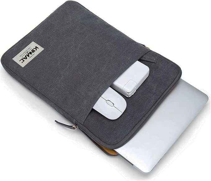 Kinmac 360° Protective Vertical Laptop Sleeve Case Cover Bag with Pocket for MacBook Pro 16 inch,16 inch HP,Lenovo,Dell,ASUS,Acer Ultrabook and Business Laptop Computer (Grey)