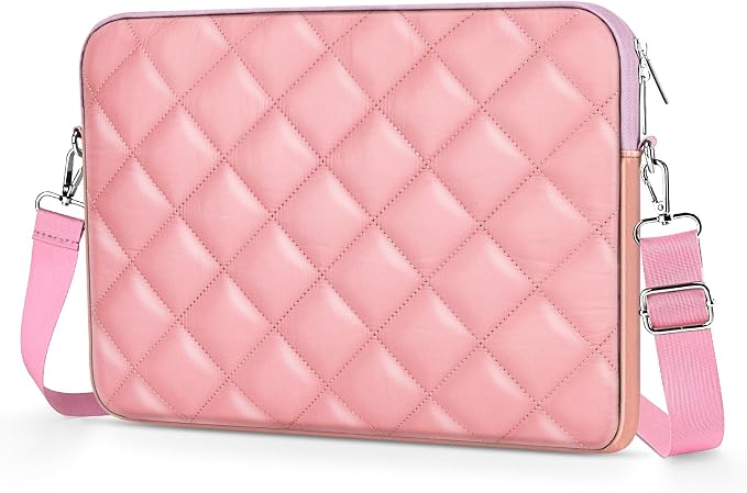 Puffy Quilted Laptop Sleeve with a Removable Shoulder Strap Compatible with MacBook Air 13 inch M2 A2681 M1 A2337 A2179 A1932 2023-2018/Pro 13 M2 M1 A2338 A2251 A2289 A2159 A1989 A1706 A1708