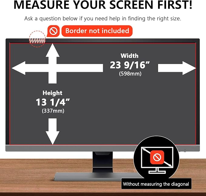 RedANGEL 【2-Pack】 27 Inch Computer Privacy Screen for 16:9 Monitors with Anti-Spy Anti-Glare Filter, Blue Light Blocking & Eye Protection, Removable Anti-Scratch HD Clarity Screen Protector