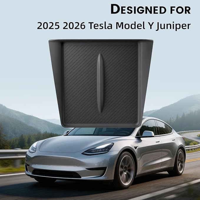 Center Console Wireless Charging Pad for Tesla Model Y Juniper 2026 2025, [Unobstructed Charging] Non-Slip Silicone Mat Ultra-Thin Wireless Charger Mat for Model Y Juniper Accessories (Black)