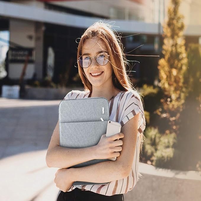 Portable Monitor Case 15.6 Inch,Losong Protective Carrying Sleeve for Most 15.6 in Monitors,Water Resistant Portable Computer Laptop Display Bag with Accessory Pocket,Size-15.3"x9.8" Gray