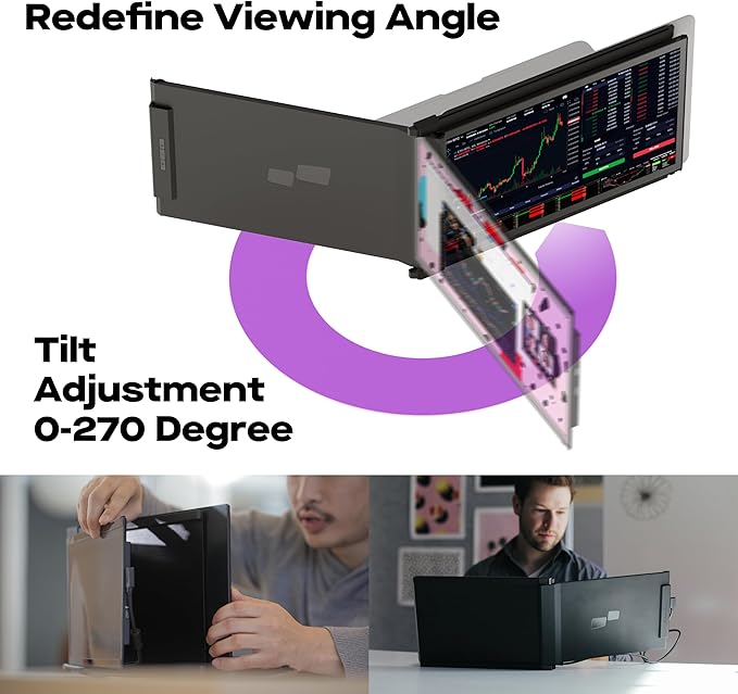 2026 Mobile Pixels Duex Plus DS 13.3" Portable Monitor, USB Type-C/HDMI Plug and Play Laptop Screen Extender, FHD 1080P Laptop Monitor, Compatible with Windows/Mac