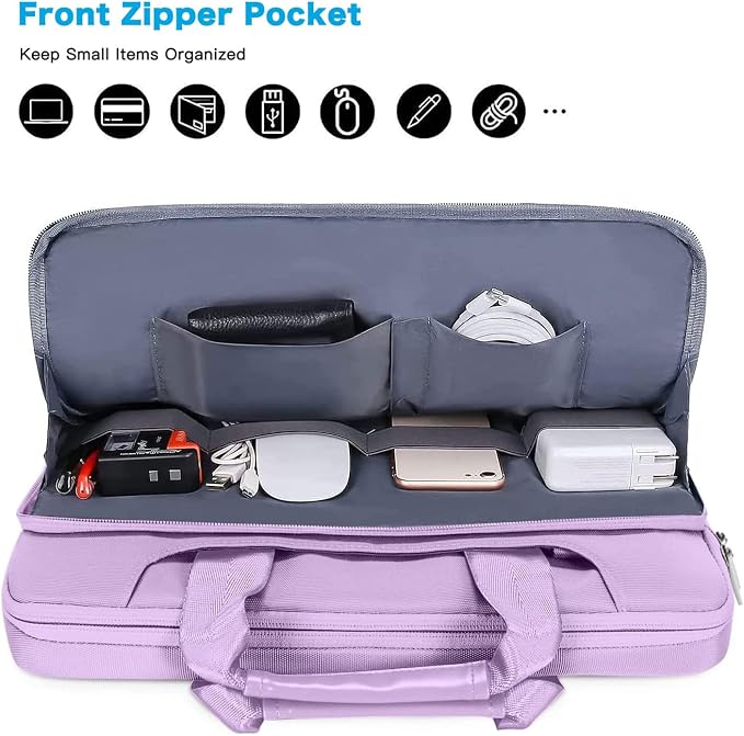 MOSISO 360 Protective Laptop Bag 15.6 inch, 15-16 inch Computer Bag Compatible with MacBook Air 15 inch/Pro 16 inch, HP,Dell,Lenovo,Asus,Notebook, Laptop Carrying Case with Strap&Handle, Light Purple