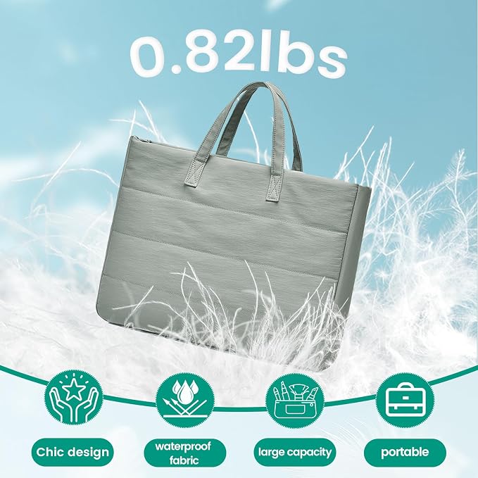 14 Inch Laptop Bag, Water-Repellent Fabric, Compatible with MacBook Pro 14 Inch, MacBook Air, Lightweight Laptop Case for Work, Travel, Study, Mint Green