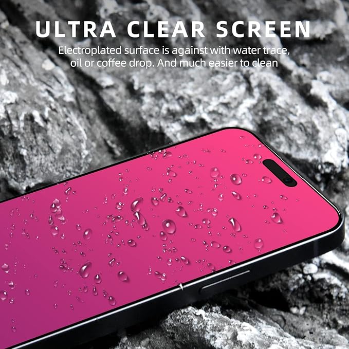 EGKimBa Privacy Screen Protector for iPhone 17 Pro, 1 Pack Tempered Glass, 6.3" Gradient Color Eye Protection Full Coverage with Installation Frame