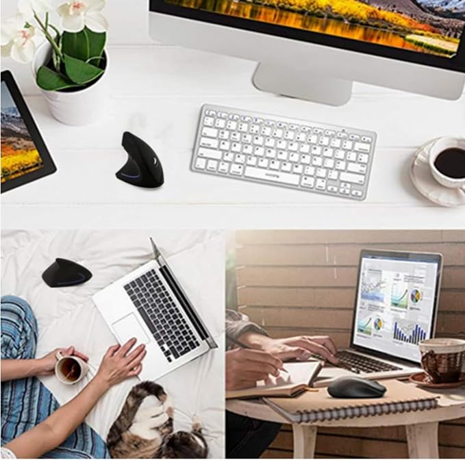 Left Handed Mouse, Ergonomic 2.4GHz Vertical Optical Wireless Mouse with USB Receiver DPI (800/1200/1600) for PC Computer Laptop Macbooks,Cordless Mice Specially for Lefty Left-handers(black)