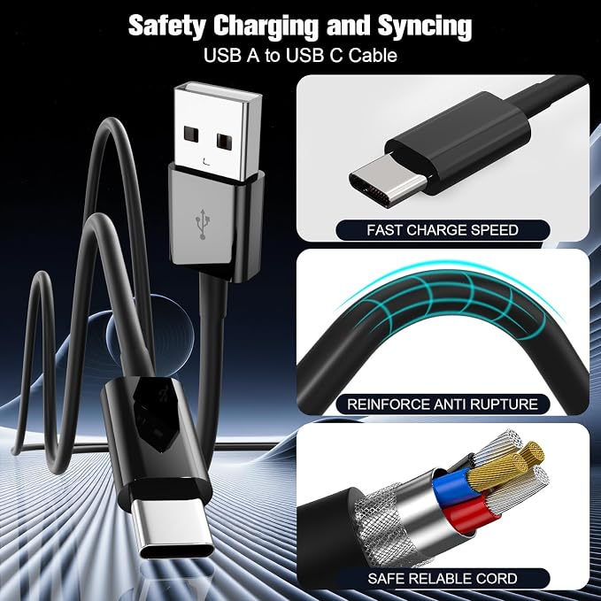 Car Carplay Cable for iPhone 17/16/15,iPhone 16/15 Plus17/16/15 Pro 17/16/15Pro Max charger ,USB A to USB C for Carplay USB C Cord, iPad USB C Cable 10th, iPad Air Car Charger Cable Cord 3FT (Black)