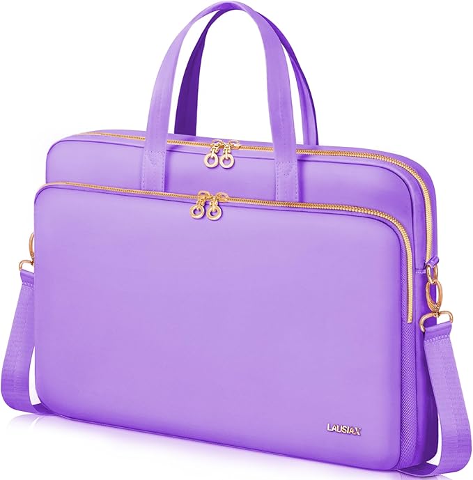 Laptop Case Bag Women Men Computer Sleeve Compatible with MacBook/Dell/HP/Acer/ASUS, Waterproof Shoulder Carrying Briefcase, Purple, 15.6-16 Inch