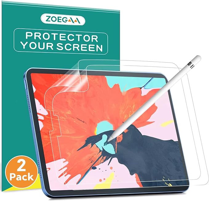 [2 Pack]Paper Screen Protector Compatible with iPad Air 5th/4th 10.9 inch(2022/2021/2020/2018)/iPad Pro 11 All Models,ZOEGAA iPad Air 5/Pro 11 Matte Screen Protector for Write and Draw on Paper Flim