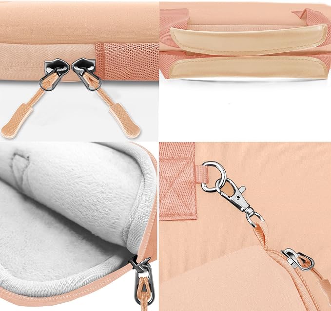 Hseok Laptop Sleeve 14 inch Case with Small Case, Compatible with MacBook Neo 14, MacBook Pro 14 M5/M4/M3/M2/M1, XPS 14 and Most 14 inch Notebooks, Neoprene Computer Handbag,Orange pink