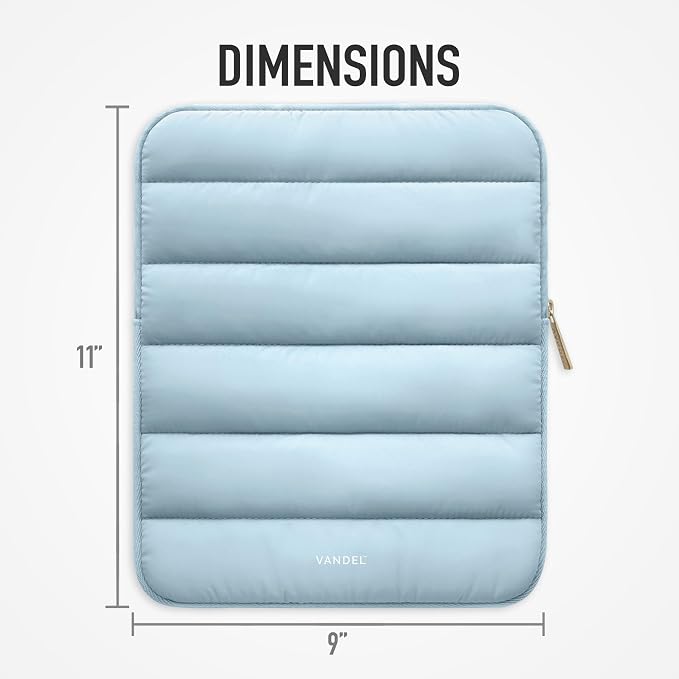 Vandel - The Original Puffy iPad Sleeve 9-11 Inch Tablet Sleeve, Blue i Pad Case for Women and Men, Cute iPad Air Pouch, 9 10 Inch, 11 Inch Bag