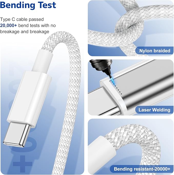 Long USB C to C Fast Charger Cable 10ft,60W Type C to C Fast Charging Cord for Apple iPhone 17 Pro Max/17 Air/16 Pro/15 Plus/MacBook Pro 2021/2020/2019/2018,iPad 12.9/11 inch/Mini/Air 5/Samsung Galaxy
