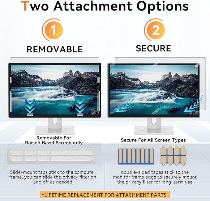 Mamol [5-Pack] 27 Inch 16:9 Computer Privacy Screen Filter for Monitor - Privacy Shield and Anti-Glare Protector