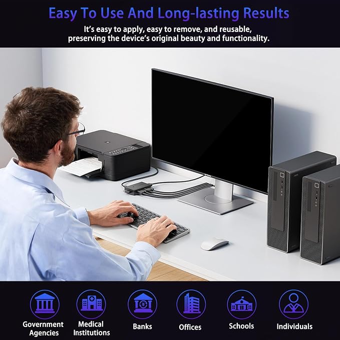 17.3" Privacy Screen Computer for 16:9 Aspect Ratio, 2-Sided Removable Anti-Peeping/Anti-Glare, Blue Light Block, UV Protect, Reduce Strain, Anti-Scratch, Fits 17.3-inch 16:9 Protector Film