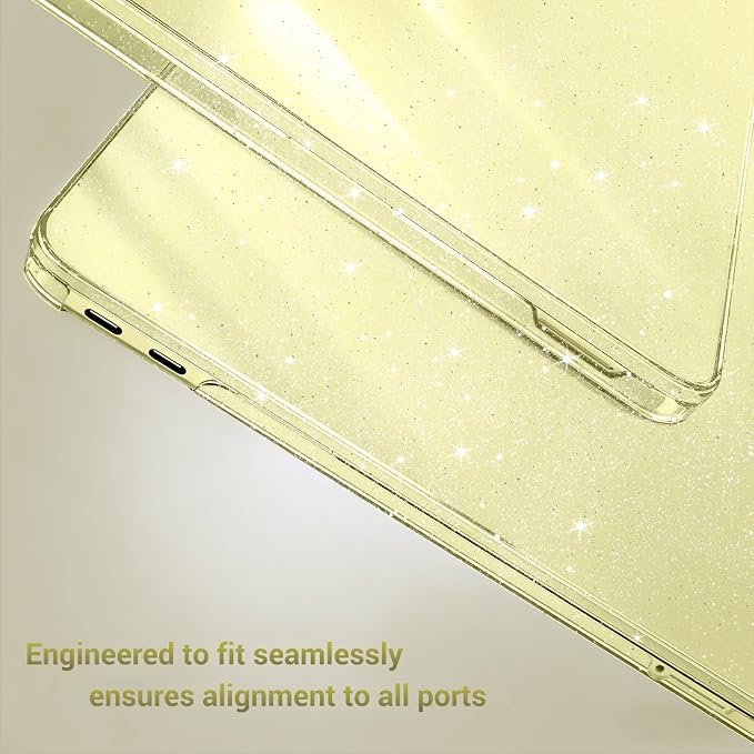 MOSISO Sparkly Glitter Case Compatible with MacBook Neo Case 13 inch 2026 Release Model A3404 with A18 Pro Chip, Crack-Resistant Protective Hard Shell Case&Keyboard Cover&ScreenFilm&Pouch, Citrus