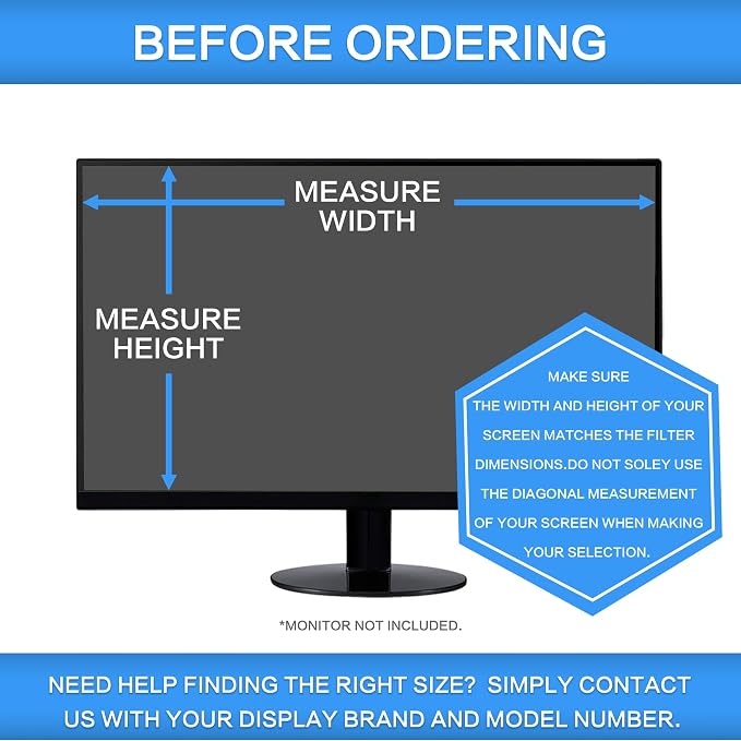 ZOEGAA 21.5 Inch Computer Privacy Screen Filter for 16:9 Widescreen Computer Monitor 18.8"x10.6" - Computer Screen Privacy Shield and Anti Blue Light Anti-Glare Screen Protector