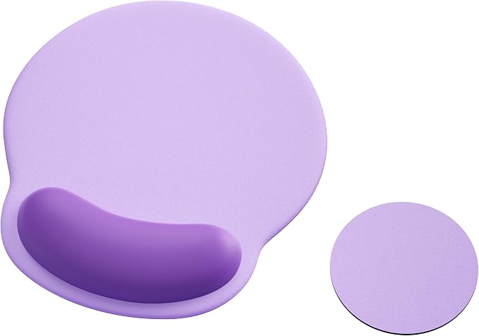 Ergonomic Mouse Pad with Wrist Rest,Mousepad with Wrist Support - Cute Gel Portable Mouse Pads for Desk Laptop,Computer,Office & Home Decor-(Purple)