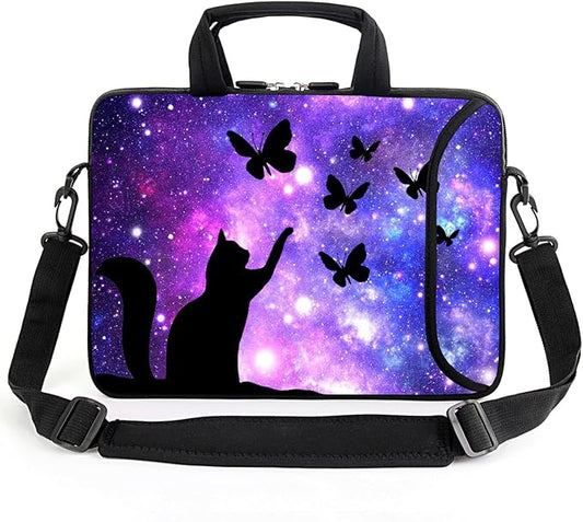 15" laptop sleeve laptop bag chromebook case adjustable shoulder strap with handle accessory pocket for men women (RYD-15-14)