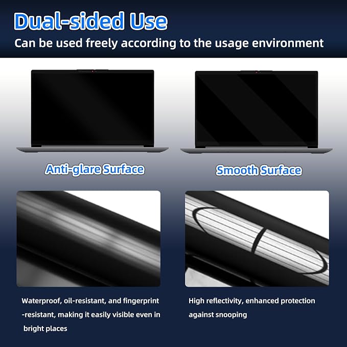 Magnetic Laptop Privacy Screen 13.3 Inch 16:9 Removable Notebook Laptop Privacy Filter Shield and Protector [Anti-Spy/Glare] Film for 13.3 inch (Width x Height: 300mm x 176mm)