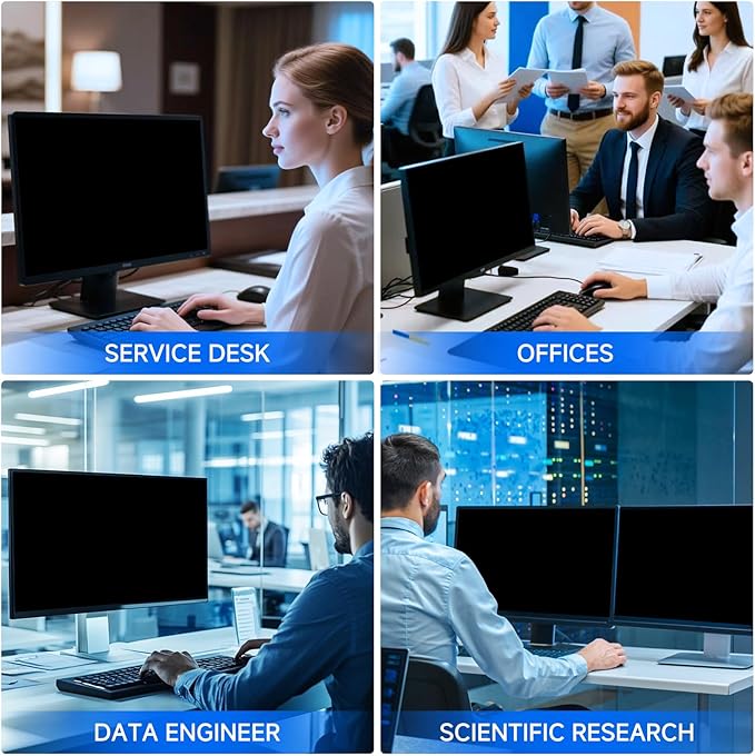 [2-Pack] Privacy Screen For Computer Monitor, 19-Inch 5:4 Aspect Ratio; Anti Spy/Bule Light/Glare And Eye Protection, 2 Install Ways Removable For Office, Airport, Cafe And Other Public Area; Diagonal 19 Inches, Width 14.84 Inches, Height 11.87 Inches