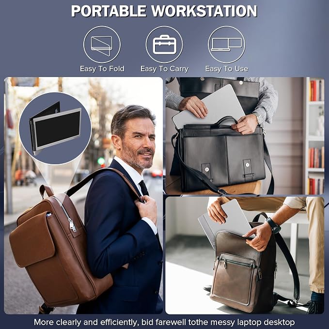 P1M 14'' Portable Monitor for Laptop Screen Extender for 16.2'' MacBook, Designed for MacBook Screen Extender FHD 1080P IPS Display Plug and Play