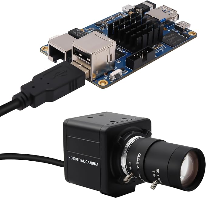 MMlove 8MP USB Camera High Speed 30fps 5-50mm 10X Optical Zoom Lens 2448P USB Webcam Manual Close up Zoom in and Out Golf Swing Camera for Industrial Machine Vision Support PC Raspberry Pi