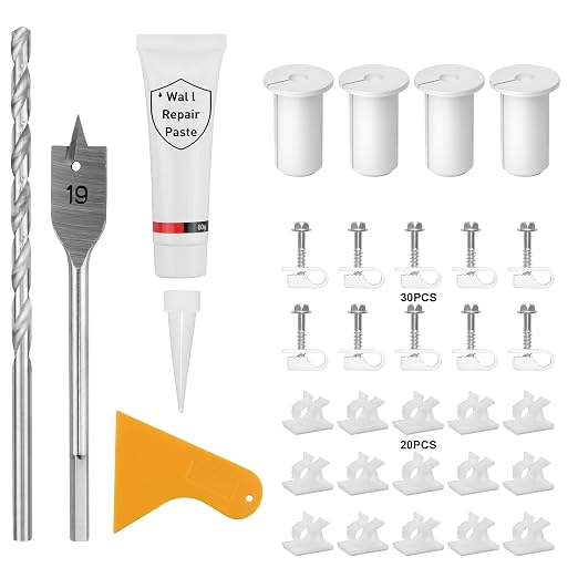 Starlink Cable Routing Kit for 3/4inch Wall Hole 4 PCS White Cable Grommet for Starlink Wall Pass Through Kit with 3/4” Spade Drill Bit, 5/16" Cobalt Drill Bit, Wall Wires Cilp and Cabling Tools